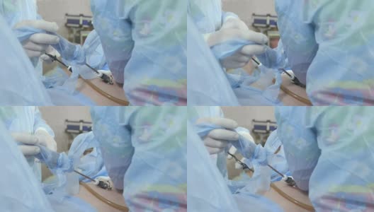 外科医生进行腹腔镜手术高清在线视频素材下载