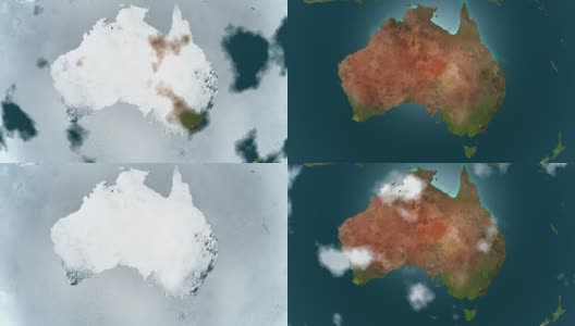 全球变冷-澳大利亚冻结，4K动画。高清在线视频素材下载