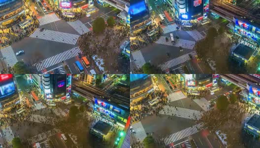 4 k。日本东京涉谷路口鸟瞰图高清在线视频素材下载