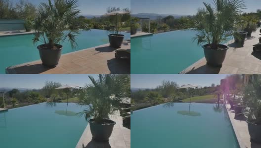 别墅后院的游泳池高清在线视频素材下载