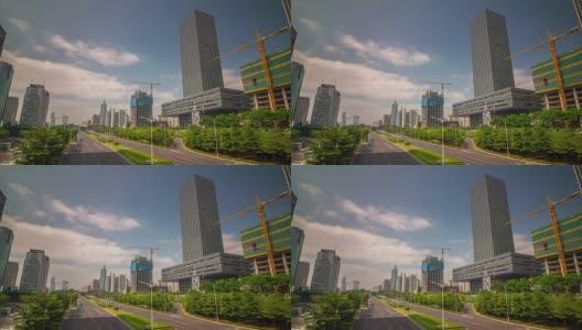 中国天光深圳城市交通街道建设视点4k时间流逝高清在线视频素材下载