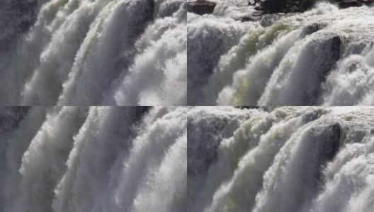赞比西河上不可思议的维多利亚瀑布。高清在线视频素材下载