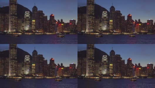 维多利亚港夜景/香港，中国高清在线视频素材下载