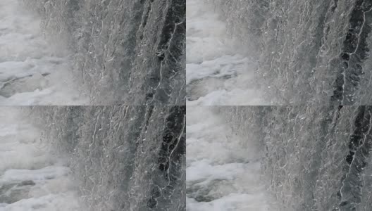 喷泉喷水和水幕，用20倍慢镜头拍摄，飞溅高清在线视频素材下载