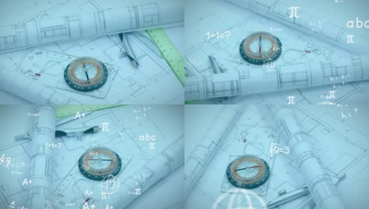 蓝图文件的数学方程式高清在线视频素材下载