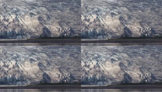 阿拉斯加冰川湾国家公园大冰川的近景。高清在线视频素材下载