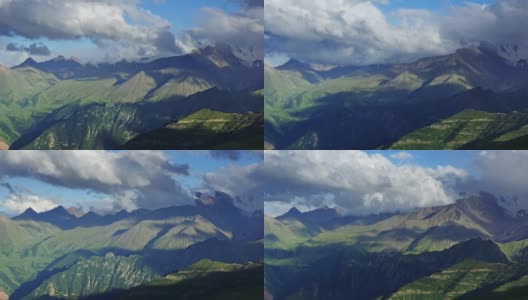 高加索山脉的夏季景观高清在线视频素材下载