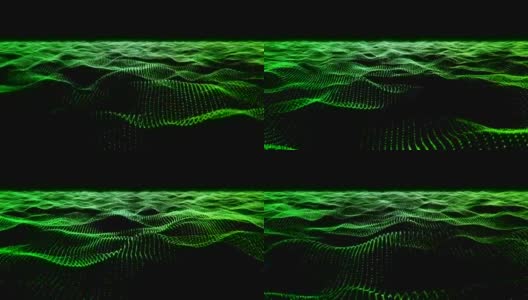 绿色运动背景，波浪动画表面循环高清在线视频素材下载