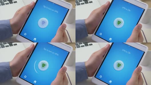 在平板电脑上打开VPN，安全上网高清在线视频素材下载