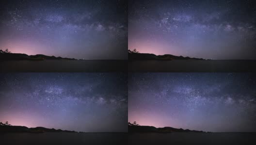 银河系的时间流逝与发光的恒星高清在线视频素材下载