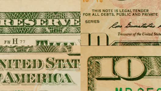 10美元:美利坚合众国的货币高清在线视频素材下载