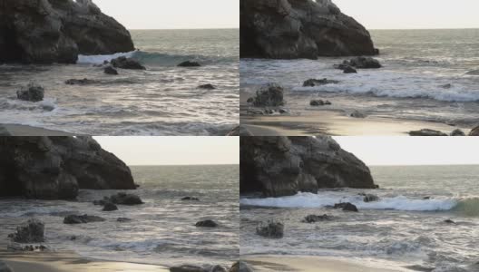 埃斯孔迪多港海滩上的岩石高清在线视频素材下载