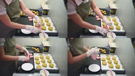 亚洲面包师在线直播中国月饼教程高清在线视频素材下载