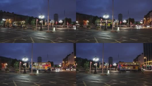 都柏林-每晚概述单身汉步行与奥康奈尔桥高清在线视频素材下载