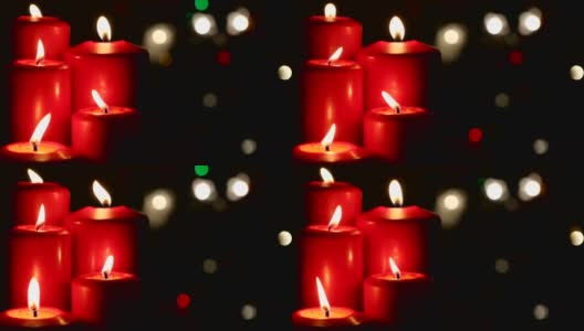 圣诞红烛装饰庆祝高清在线视频素材下载