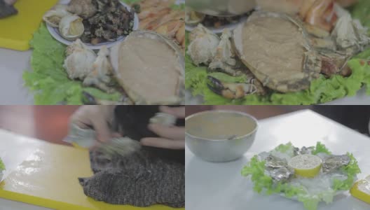 食物鱼餐馆高清在线视频素材下载