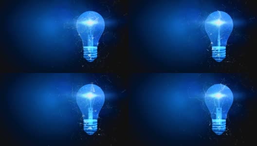 发光的灯泡显示人工智能或神经网络和深度学习或构思或连接高清在线视频素材下载