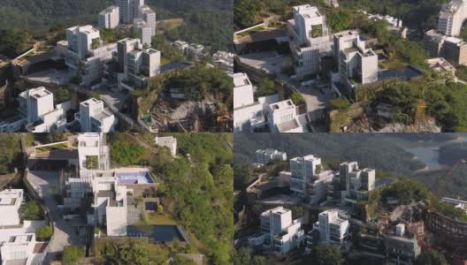 香港航拍v73近距离鸟瞰豪华山顶住宅高清在线视频素材下载