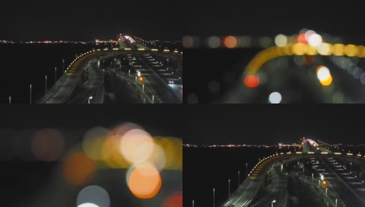 “东京湾海峡”从休息区的东京桥湾视角聚焦到散焦高清在线视频素材下载
