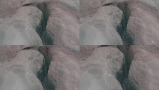 新西兰雪山上的冰川崩裂。高清在线视频素材下载