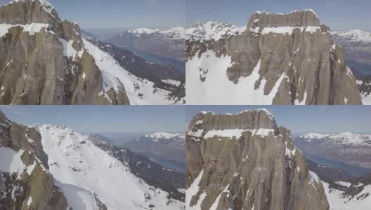 鸟瞰图的Flumserberg滑雪胜地瑞士高清在线视频素材下载