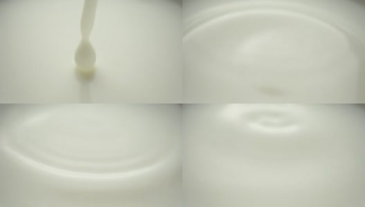 慢镜头中牛奶掉落溅起高清在线视频素材下载
