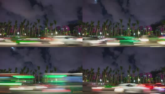 夜景时间照亮了珠海城市交通道路全景，4k时间流逝中国高清在线视频素材下载