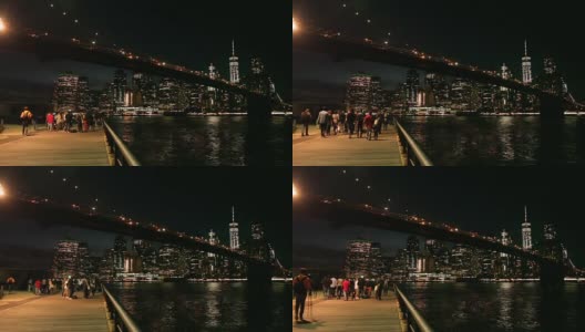 布鲁克林大桥和世界贸易中心一号大楼高清在线视频素材下载