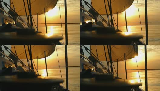 船帆下的黎明(慢镜头)高清在线视频素材下载