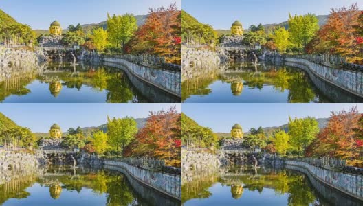 时间流逝，秋天的瓦屋寺，永仁，韩国高清在线视频素材下载