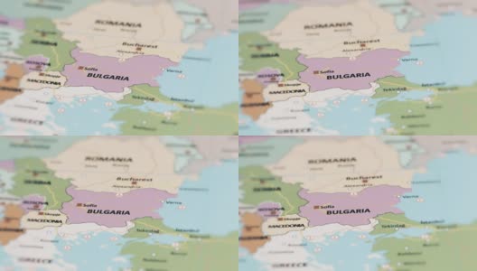 欧洲和保加利亚在世界地图上高清在线视频素材下载