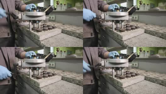 瓷砖胶粘剂试样强度测试高清在线视频素材下载