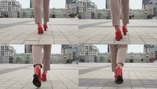商业女性腿红色高跟鞋高清在线视频素材下载