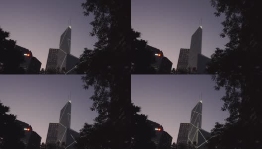 香港闪灯三角大厦高清在线视频素材下载