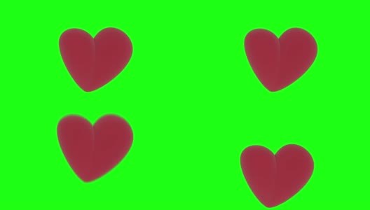 红色的心脏在绿色的屏幕上跳动高清在线视频素材下载