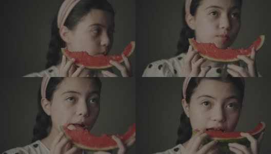 吃甜的西瓜高清在线视频素材下载