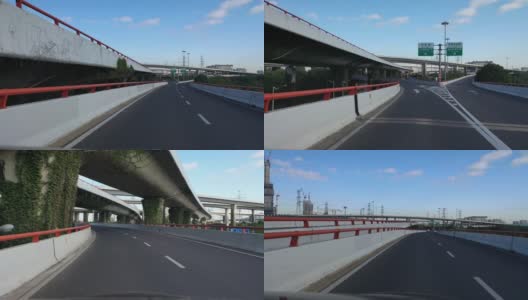 实时汽车在高架公路上行驶，上海，中国高清在线视频素材下载