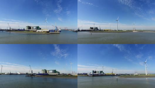 荷兰Eemshaven港的入口，延时拍摄高清在线视频素材下载