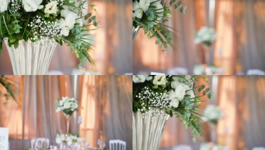 花束桌装饰，特殊场合婚礼装饰高清在线视频素材下载