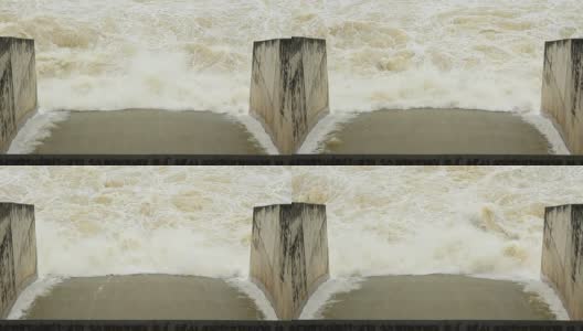 大坝上的瀑布高清在线视频素材下载
