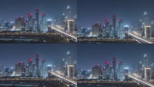 T/L MS HA PAN鸟瞰图美妙的城市景色/北京，中国高清在线视频素材下载