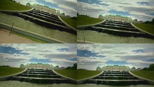 维也纳观景台城堡喷泉宽-荷兰锅高清在线视频素材下载