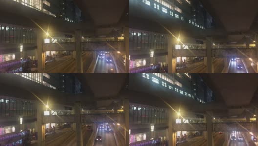 香港多层次城市，火车，高架道路和公路高清在线视频素材下载