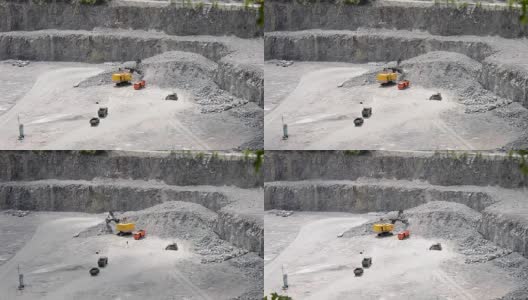 花岗岩采石场的机器高清在线视频素材下载