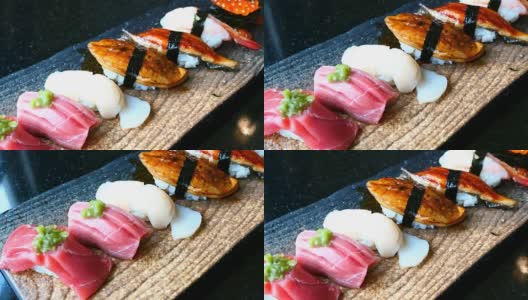生鲜手握寿司卷高清在线视频素材下载