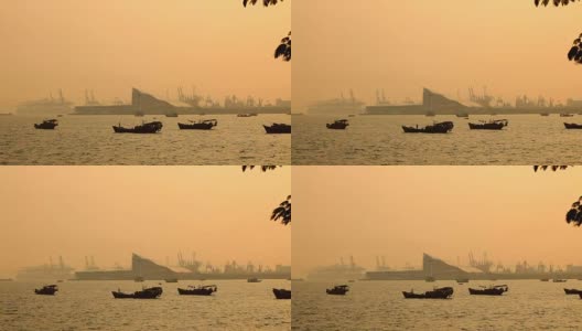 蛇口-赤湾货运港下午;深圳,中国高清在线视频素材下载