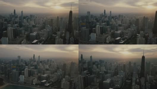 芝加哥的空中轮廓高清在线视频素材下载