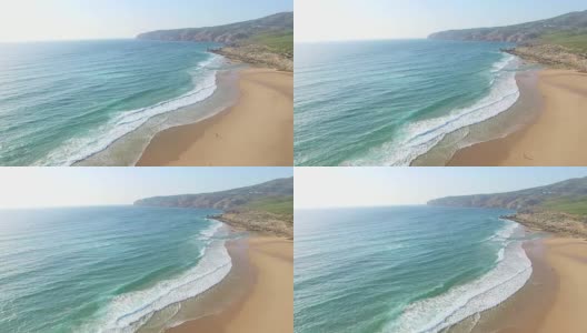 普拉亚·达·金乔海滩，葡萄牙高清在线视频素材下载