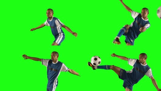 足球运动员在踢球高清在线视频素材下载