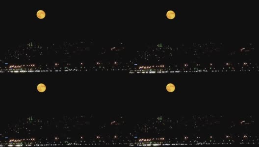 月亮和城市高清在线视频素材下载